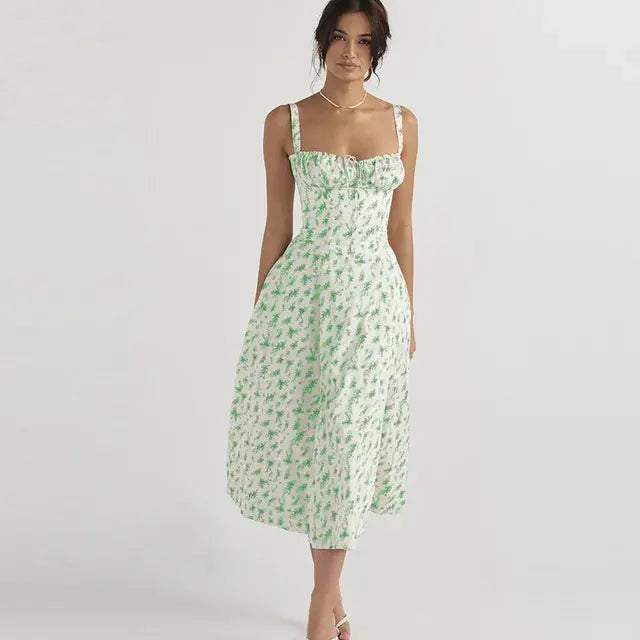 Summer Floral A-line Dress - SassQuality