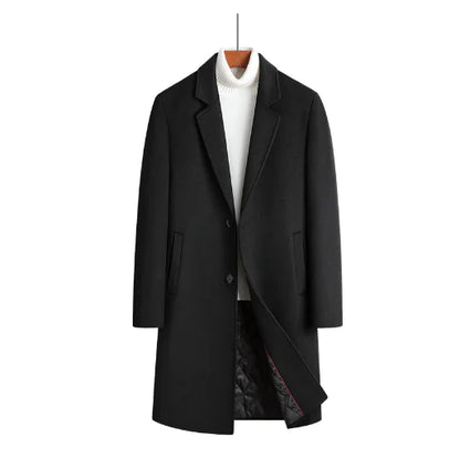 Men's Wool Trench Coat - SassQuality