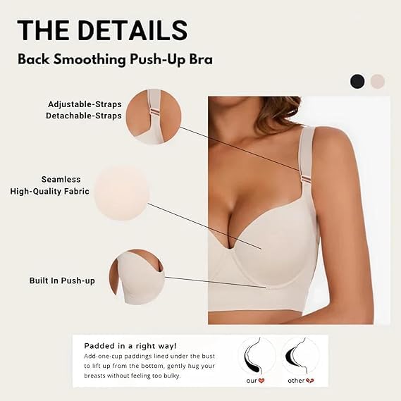 Push-Up Back Smoothing Bra - Beige