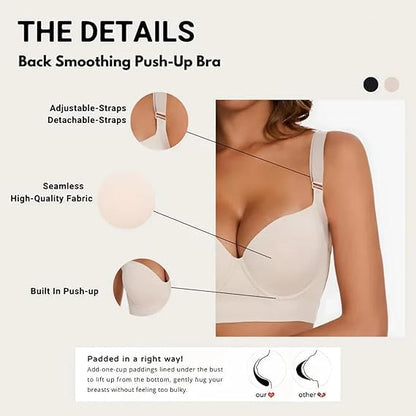 Push-Up Back Smoothing Bra - Beige
