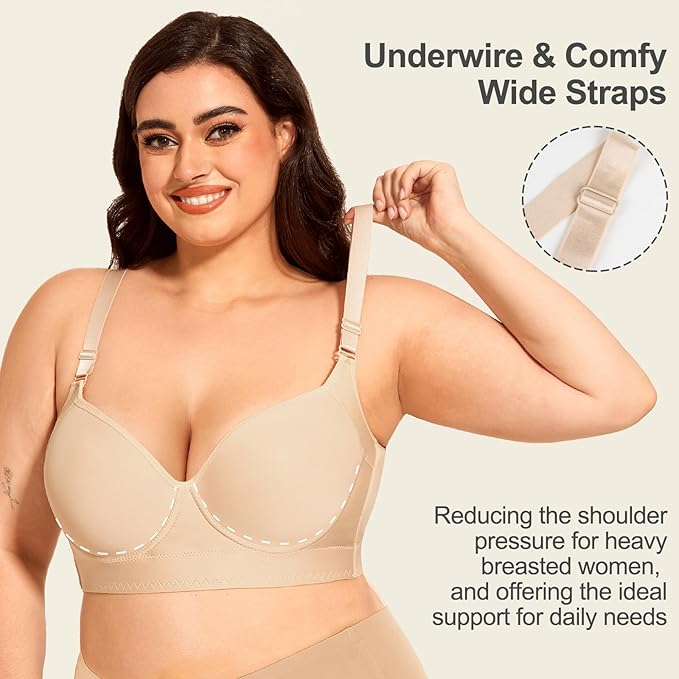 Push-Up Back Smoothing Bra - Beige