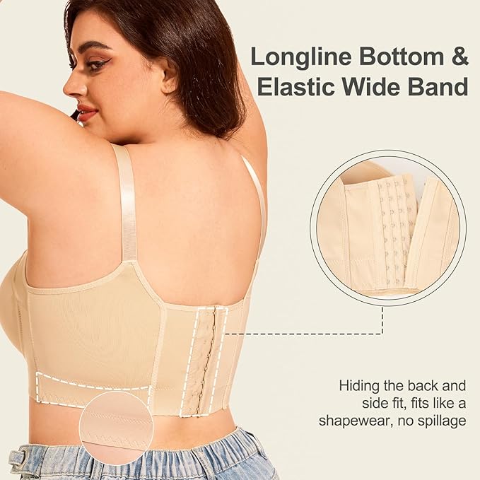 Push-Up Back Smoothing Bra - Beige