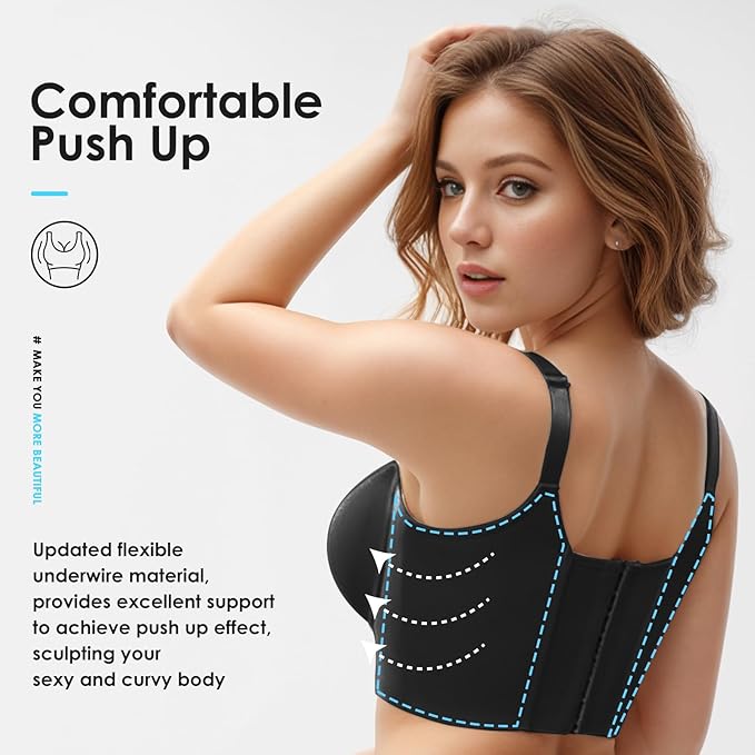 Push-Up Back Smoothing Bra - Black