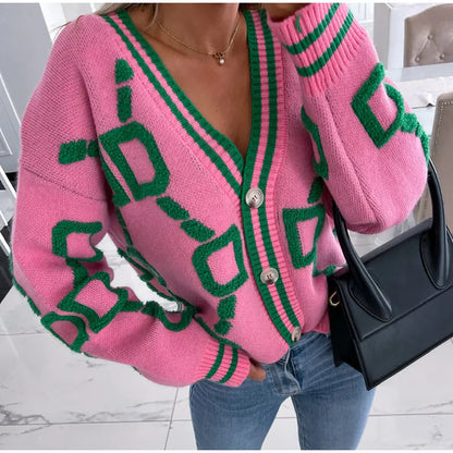 Autumn Winter Women's Embroidered Knit Cardigan - Warm Fashion Sweater Coat 2022