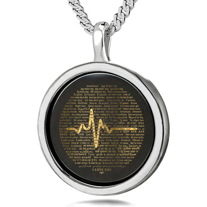 Heartbeat of Love Necklace Over 100 Languages I Love You Pendant - SassQuality