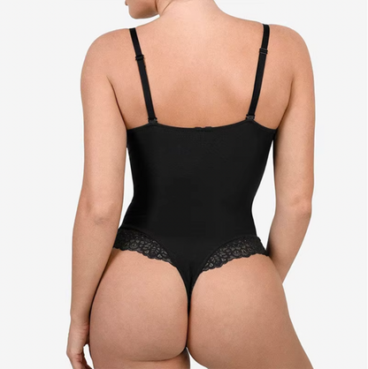 V Neck Backless Bodysuit