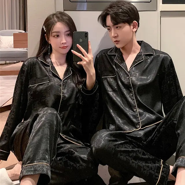 Couple Luxury Silk Pajamas Sets - SassQuality