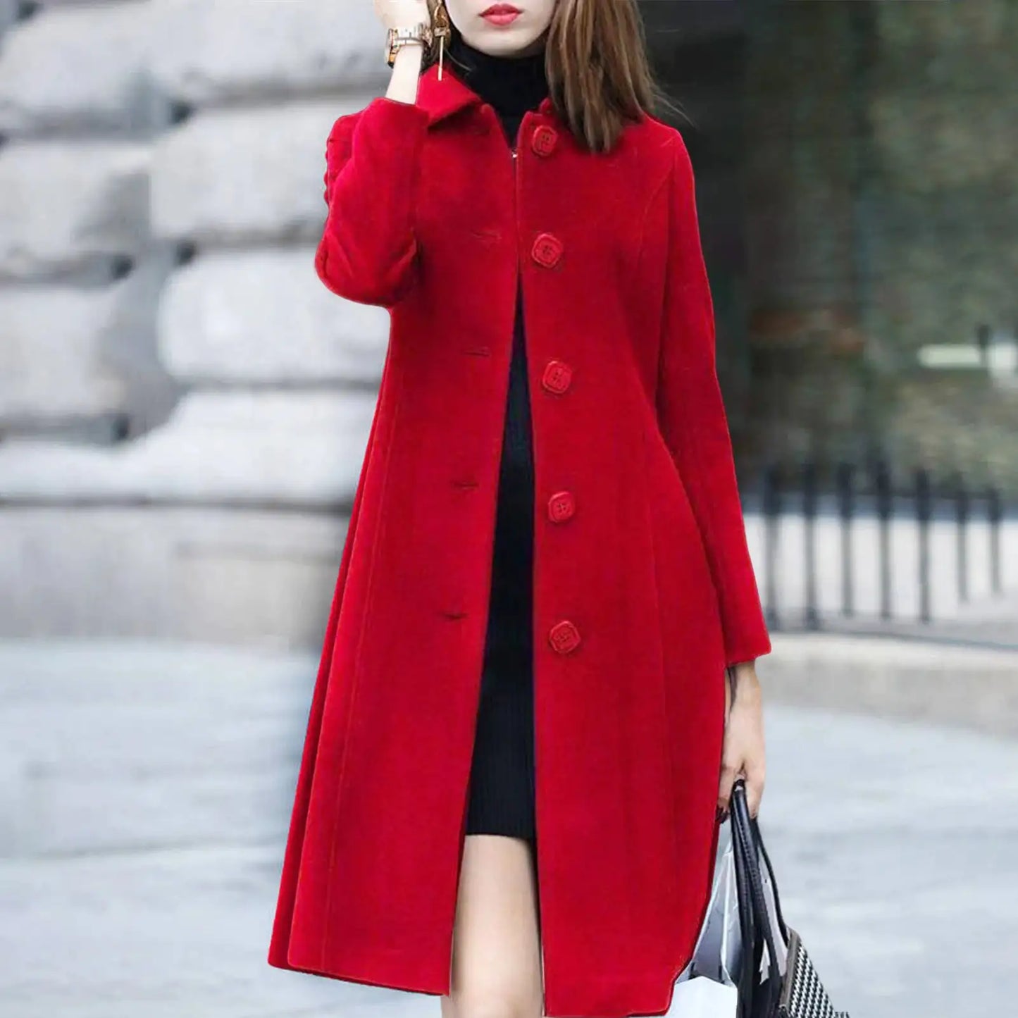 Mid Length Elegant Warm Winter Coat