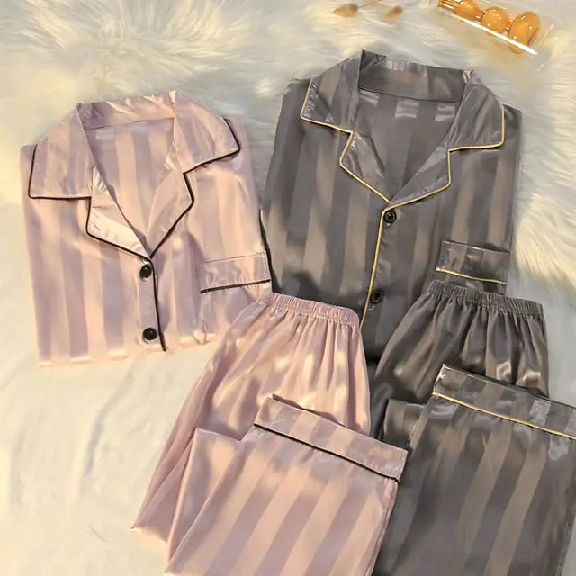 Couple Luxury Silk Pajamas Sets - SassQuality