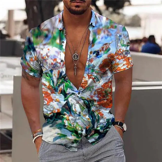 Summer Hawaiian Floral Shirts For Men