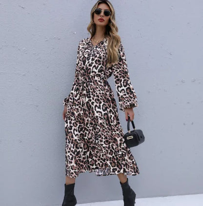 Leopard Maxi Dress Women