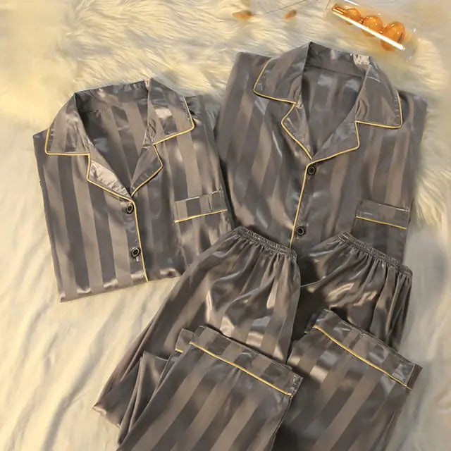 Couple Luxury Silk Pajamas Sets - SassQuality