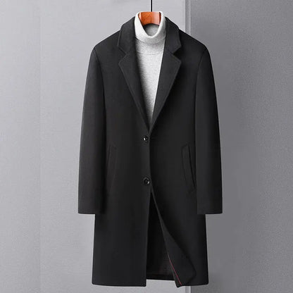 Men's Wool Trench Coat - SassQuality